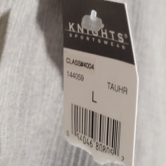 Knights Sportswear Button Front Shirt Mens Large Gray Striped Long Sleeve New - Picture 6 of 6